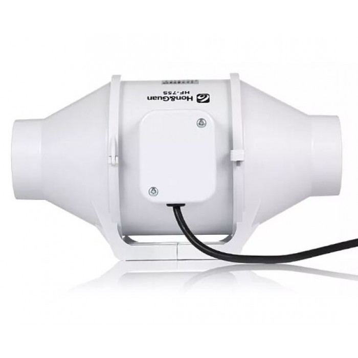 Канальный вентилятор Hon&Guan HF-75S влагоустойчивый корпус из ABS пластика