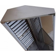 ЗВП 450x1000x1400 пристенный тип 2 зонт вытяжной из нержавеющей стали 0,7 мм