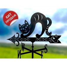 Флюгер «Кошка» стальной черный