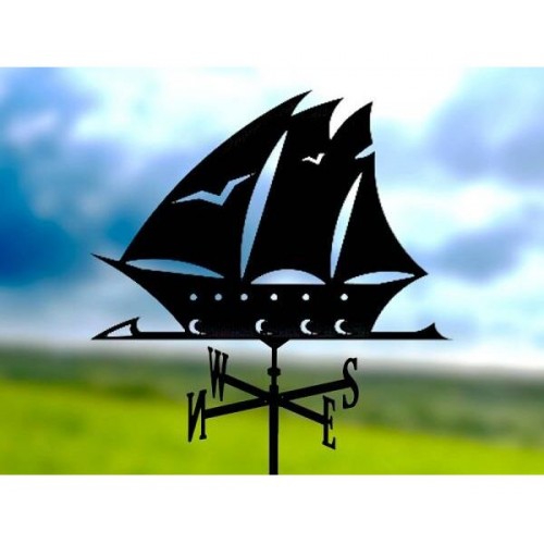 Флюгер «Корабль» стальной черный Флюгер «Корабль» стальной черный