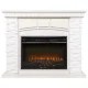 Портал Firelight Porto 25 камень белый, шпон беленый дуб