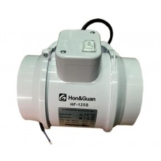 Канальный вентилятор Hon&Guan HF-125S влагоустойчивый корпус из ABS пластика с переключателем на корпусе