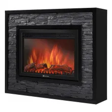 Портал Firelight Loft 30 камень черный, черная эмаль
