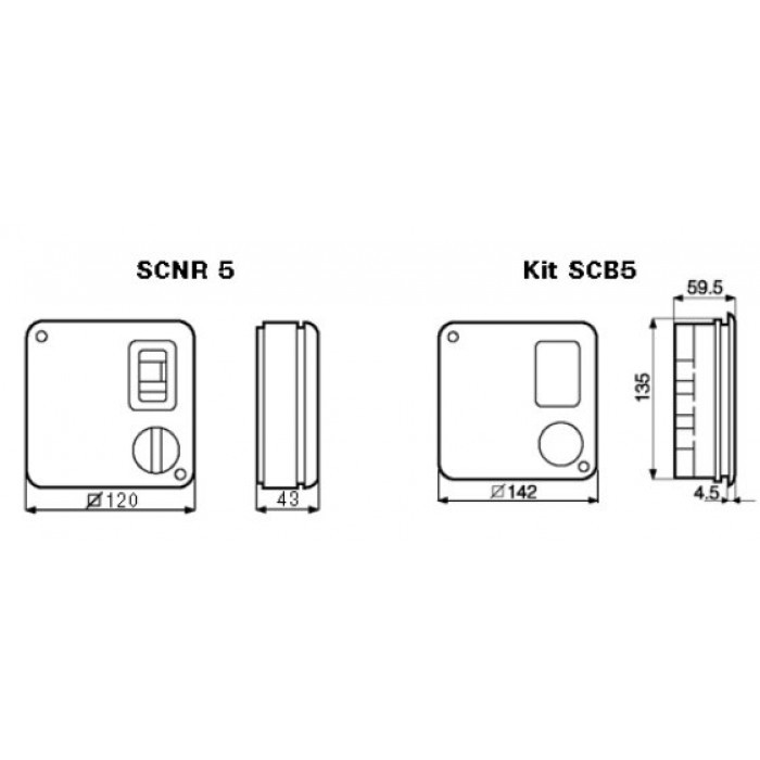 SCNR 5 регулятор скорости накладной для нереверсивных вентиляторов 5-ти ступенчатый вкл/выкл
