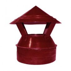 Зонт-оголовок 80/160 красный из оцинкованной стали