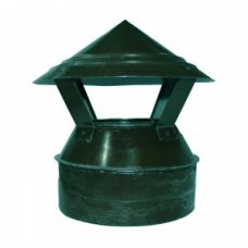 Зонт-оголовок 300/380 зеленый из оцинкованной стали