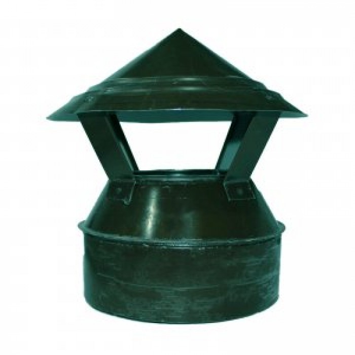 Зонт-оголовок 110/200 зеленый из оцинкованной стали