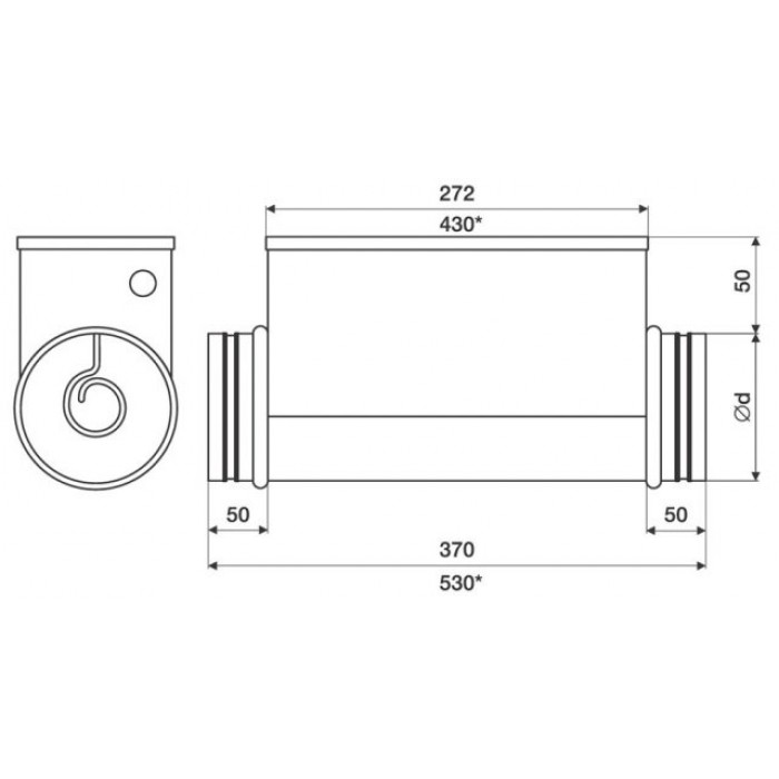 EHC 315- 6.0/3 канальный  электрический нагреватель для круглых каналов