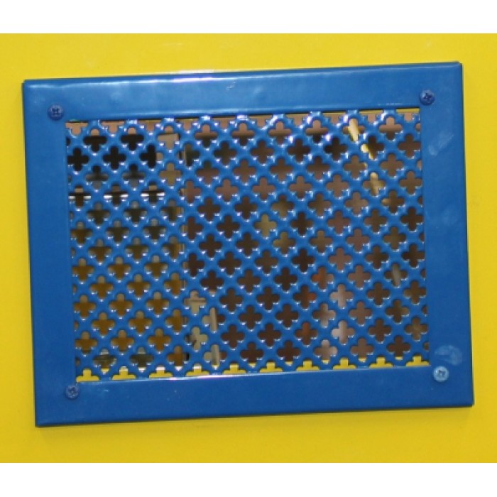 МРН 150х150 синяя металлическая  решетка накладная перфорация клетка