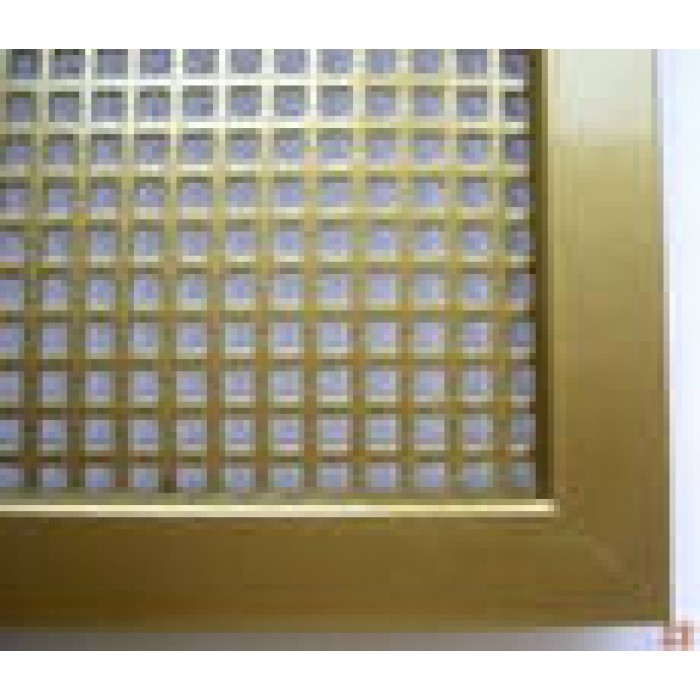 МРН 150х150 золото металлическая  решетка накладная перфорация клетка